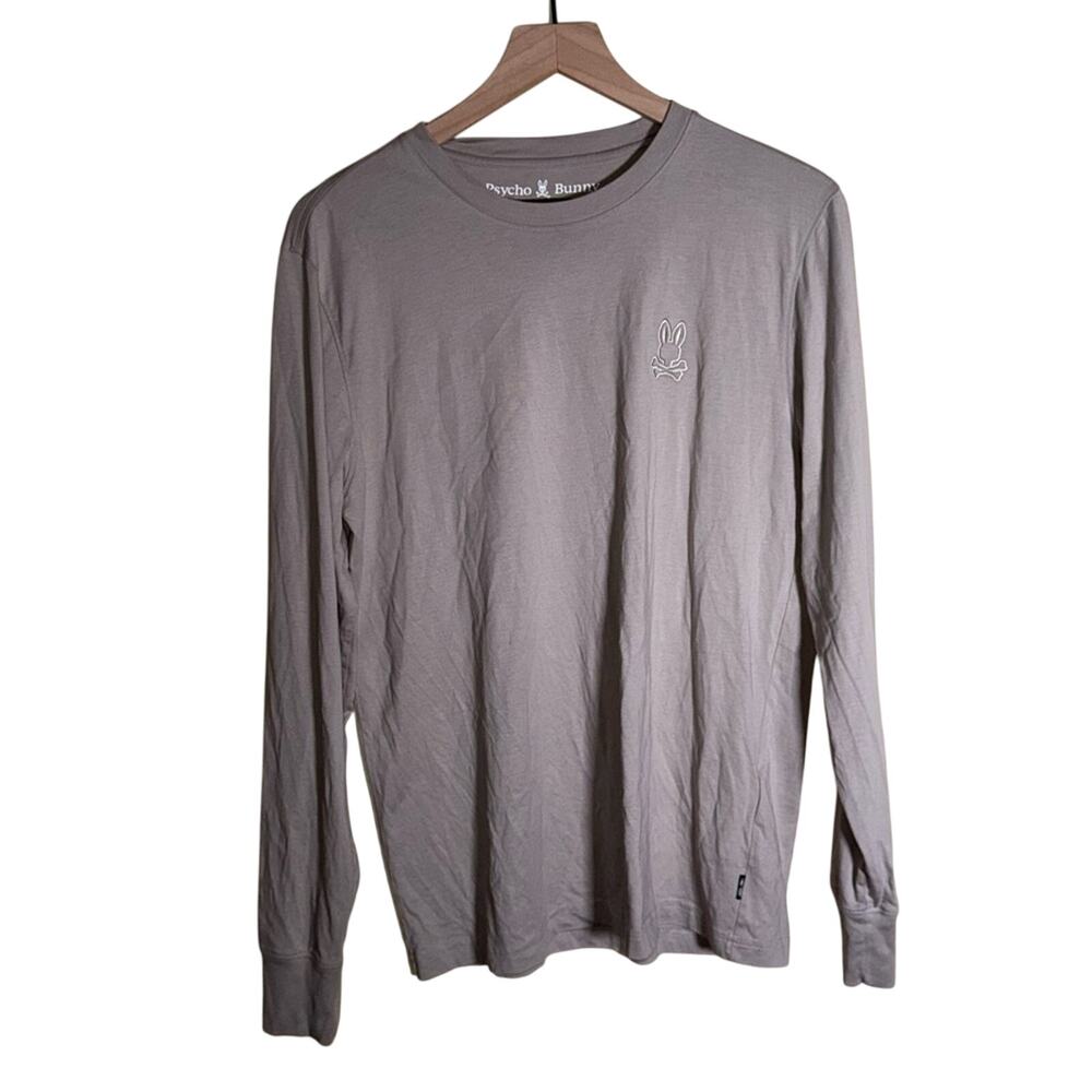 PSYCHO BUNNY Pima cotton streetwear classic long sleeve tshirt 4